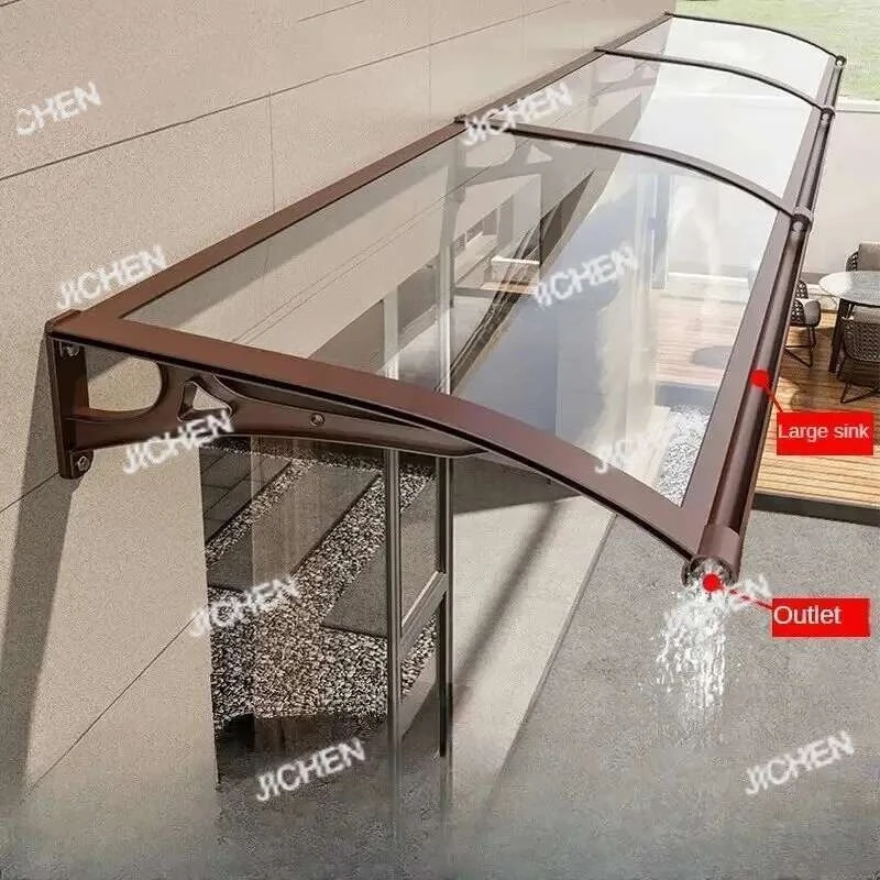 مظلات منزلية من سبائك الألومنيوم للباب، تصميم حديث مقاوم للمطر وواقي من الشمس، مظلة إبداعية بسيطة للديكور الخارجي للفناء