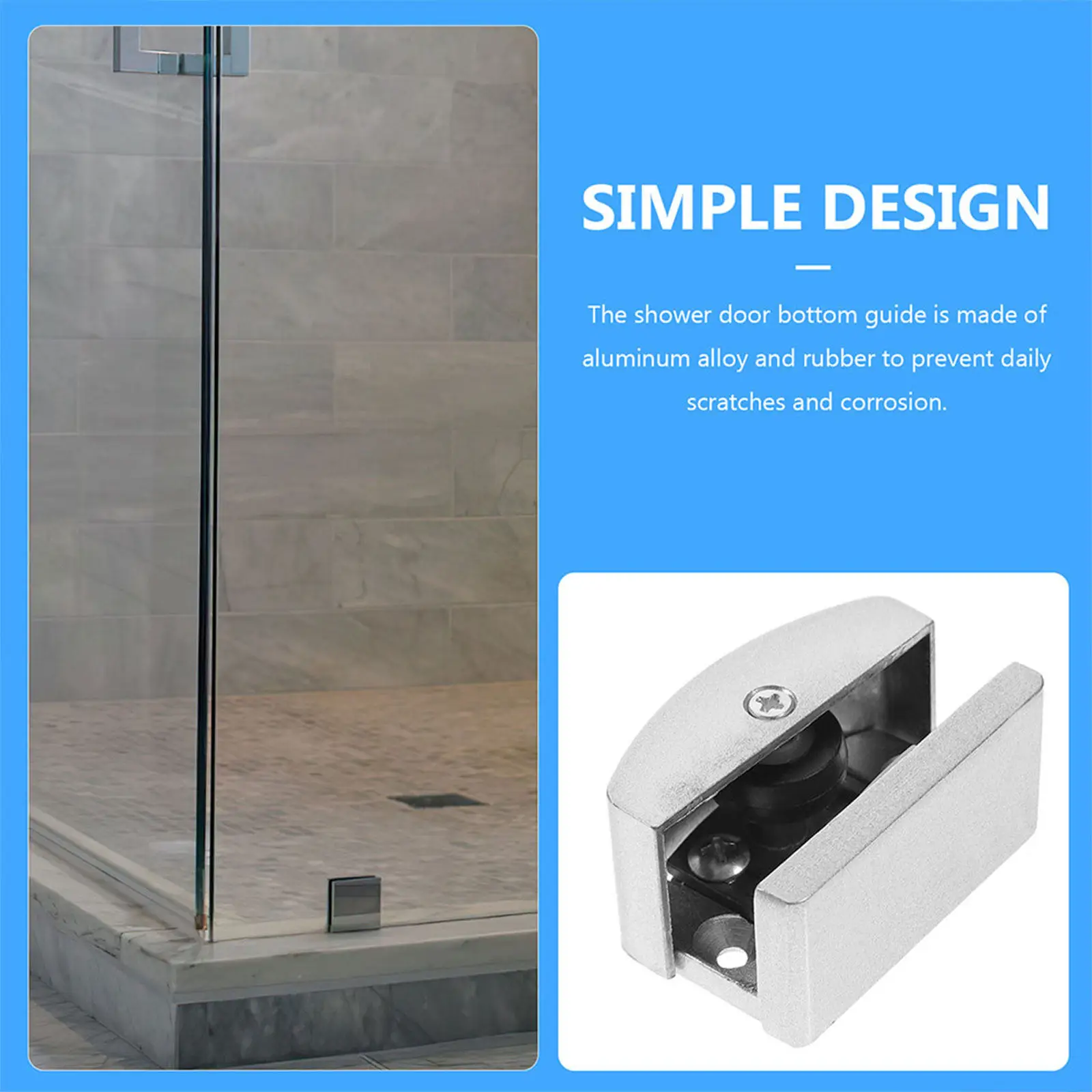 

2 Pcs Bottom Sliding Shower Door Guide Stoppers Wall Wedges for of Mount Bath Tub Bathroom Hardware Accessories Set New 2026