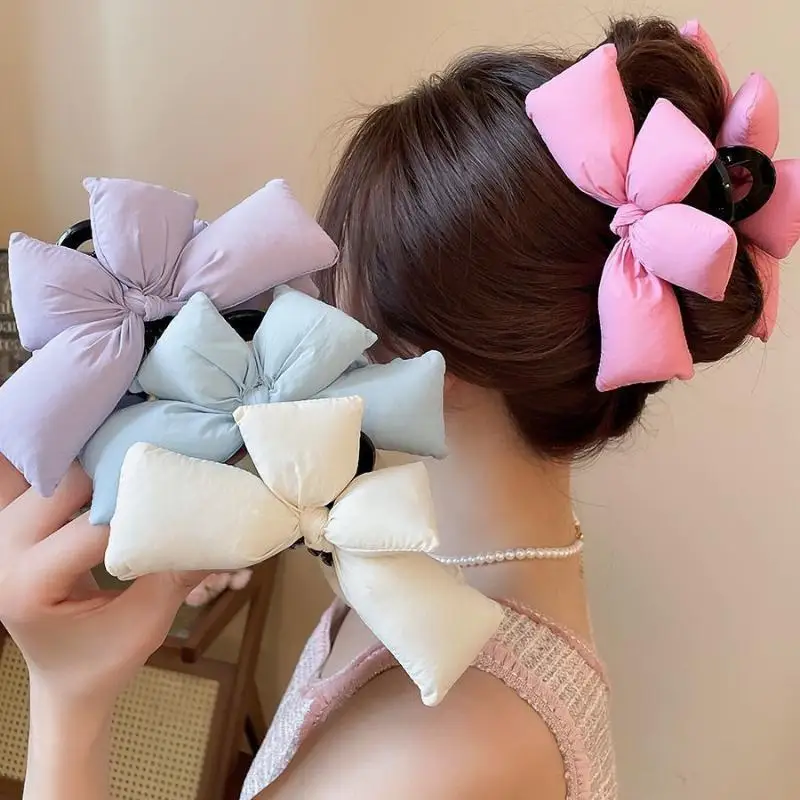 Dreidimensionale Schleifen-Prinzessinnen-Haarspange für Damen – Elegante Haarspange für den Hinterkopf, Haarklammer, Haifischclip – Detail 1