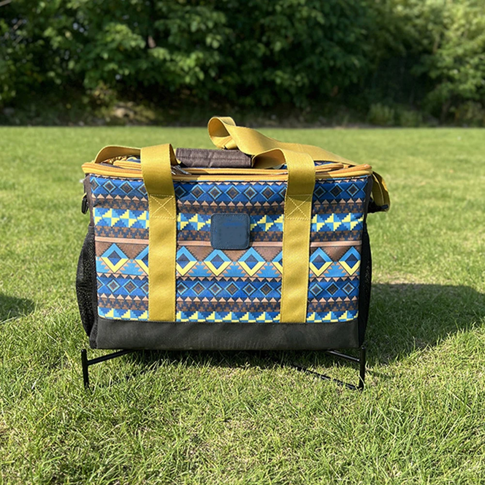 1-2 قطعة التخييم طوي حامل معدني للطي حامل الصندوق برودة صندوق الجليد الجرف الحديد صندوق تخزين قوس صناديق التخزين في الهواء الطلق الرف #5