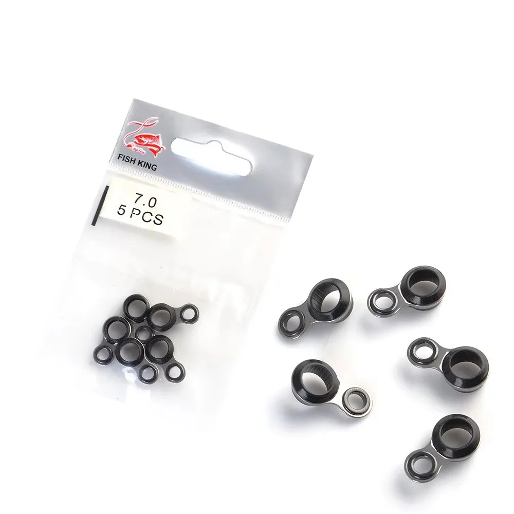 NGB 5PCS Ceramics Ring DIY Fishing Rod Guide Top Tip Stainless Steel Telescopic Rod Guides 10#-17#