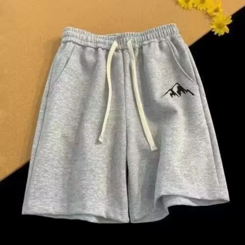【M-8XL】Men's Casual Shorts Chinese Style Simple Mountain Printed Shorts Fashion Couple Basketball Shorts