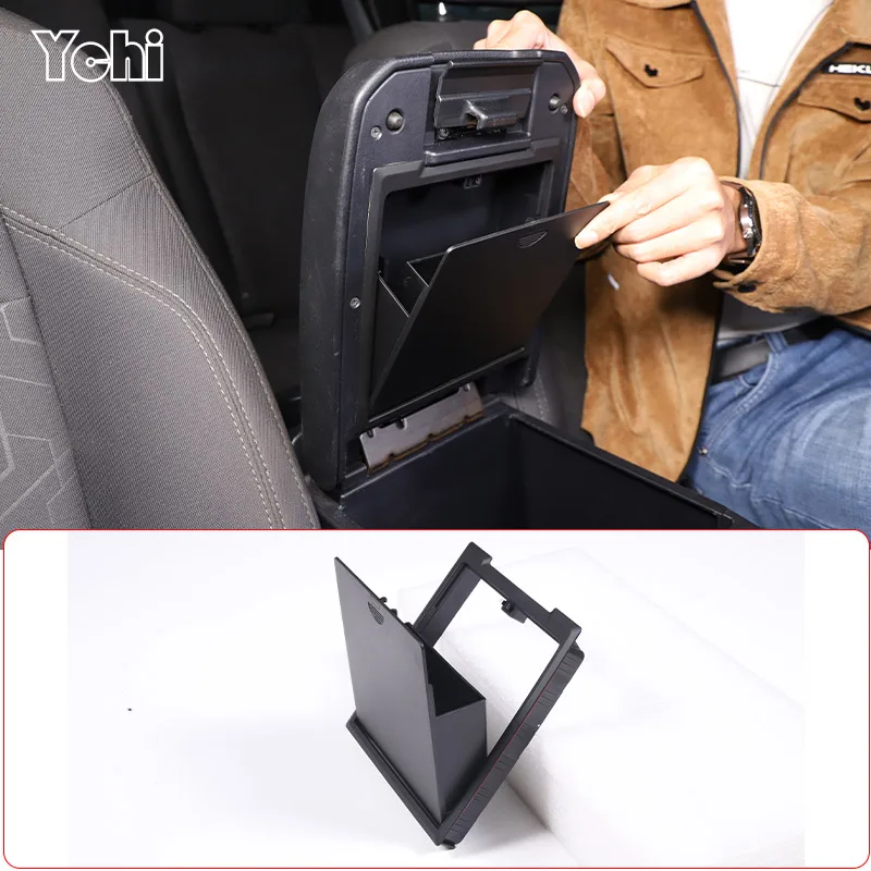 

ABS Black For Toyota Tacoma 2016-2022 Car Armrest Box Hidden Storage Box Multifunctional Storage Box Car Interior Accessories