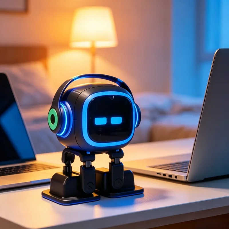 Cool Headset Robot Desktop Smart Speaker, Dynamic RGB Neon Lighting, Wireless Bluetooth Audio Player, Novelty Tech Gift for Desk - view 6