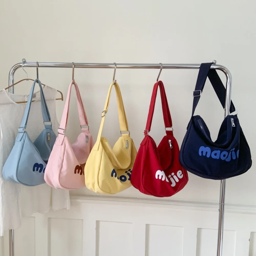 

Versatile Simple Women's Tote Bags Canvas Large Capacity Single Shoulder Bags Leisure Letter Commute Bag Handbag