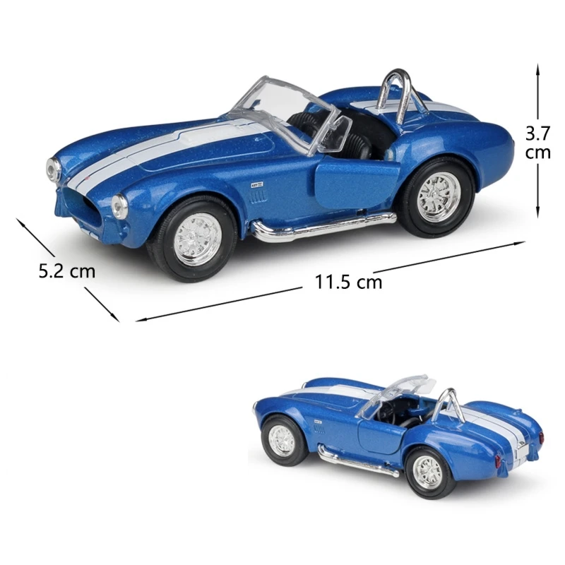 1/36 Ford Shelby Cobra 427 S/C Retro Model samochodu zabawkowego WELLY Diecast Vehicle Miniature Pull Back Klasyczny prezent dla dzieci