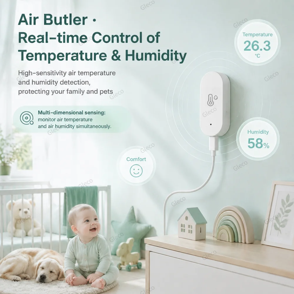 Zigbee Temperatur- und Feuchtigkeitssensor mit externer abnehmbarer Sonde, Thermometer TUYA 2MQTT, Fernüberwachung für Pflanzen, Aquarien, Pools – Detail 5