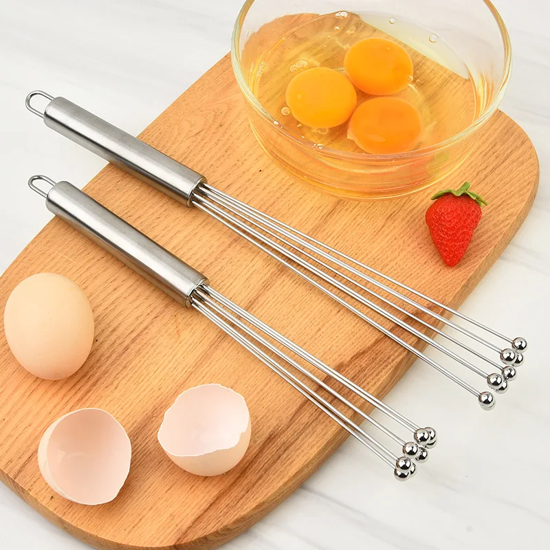 

Stainless steel mixer, hand-held steel ball egg beater, cake cream beater 8-wire glass beads