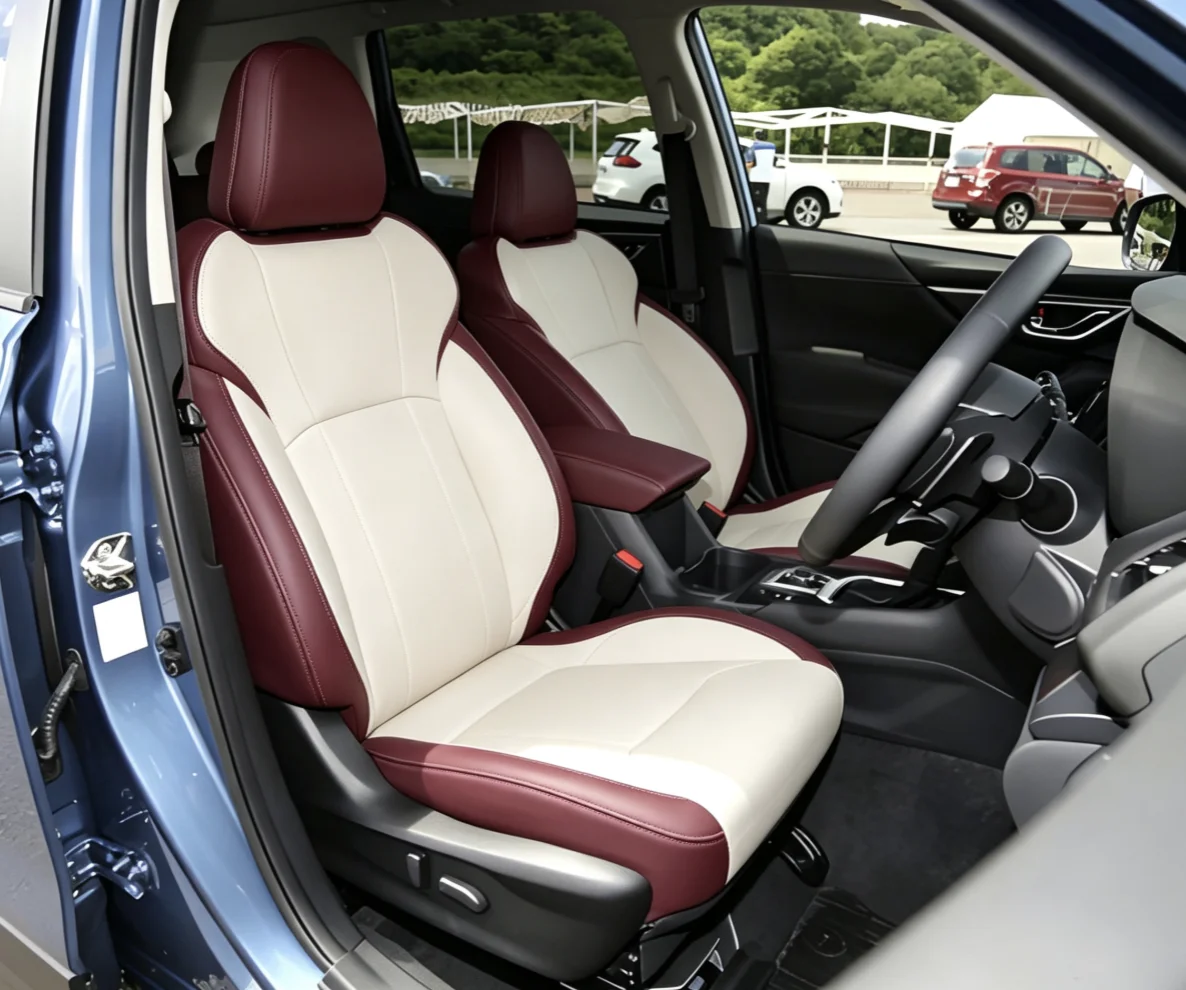 Für Subaru Forester 2019~2021 Maßgefertigte Autositzbezüge Luxuriöses Nappaleder 100% Passgenau Innenraumzubehör 360 ° Vollständige Abdeckung – Detail 10