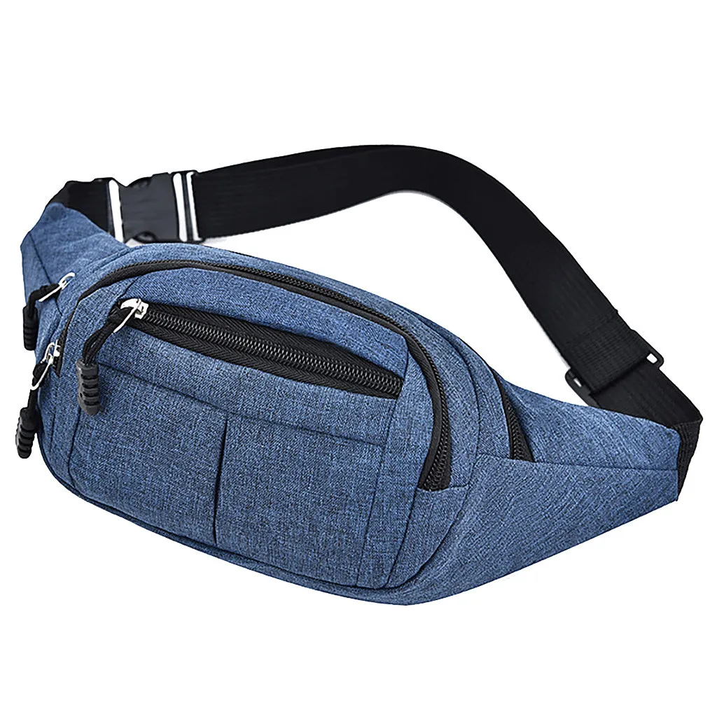 Sac de poitrine étanche pour hommes, sac de sport de plein air, pochette en toile, sac de taille de style coréen, pochette banane, sac de sport à bandoulière