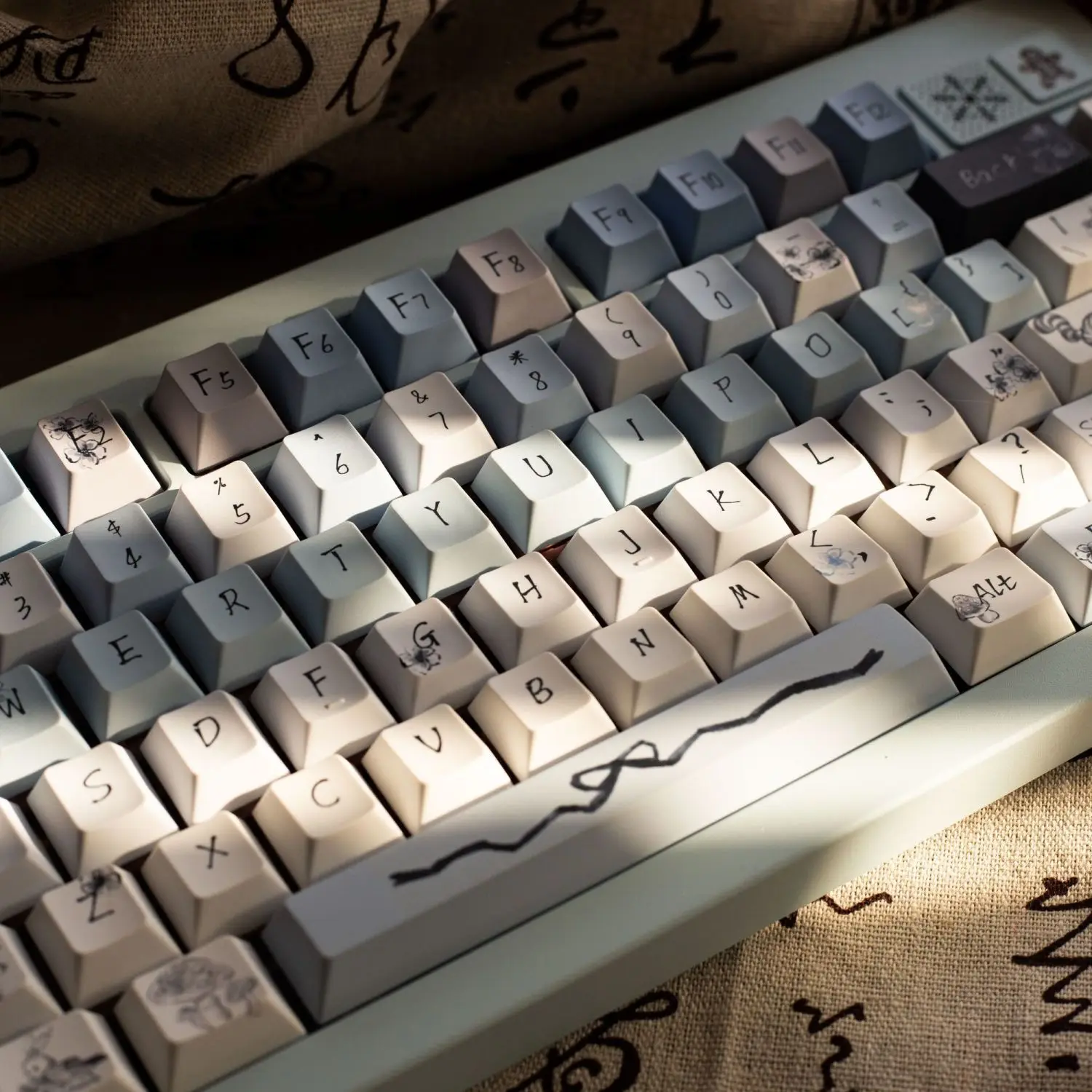 Ink theme full five-sided sublimation keycap 139 keys PBT original highly split space bar