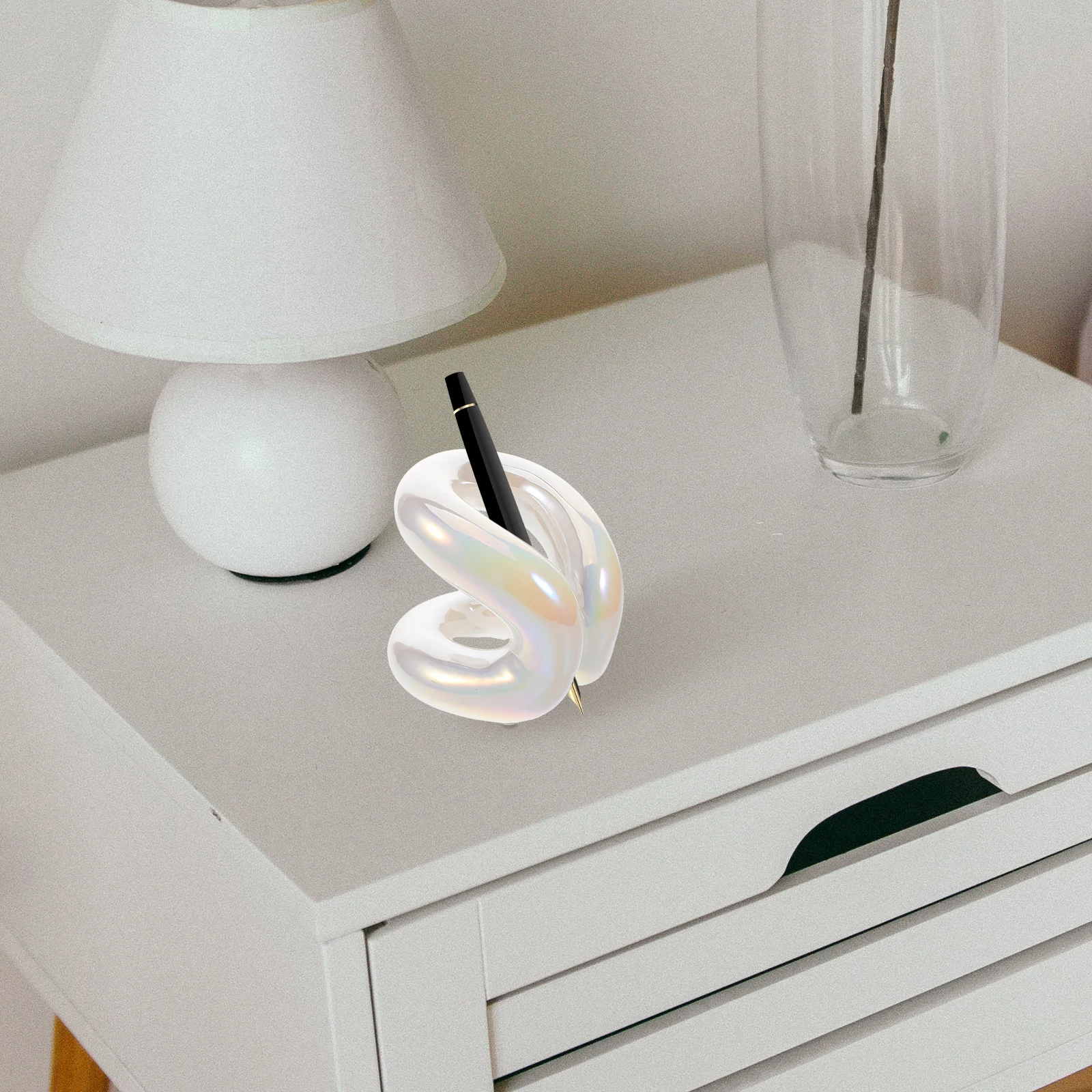 

Ceramic Knot Pen Holder Organizer Desk Accessory Office Home Cute Cup Makeup Brush Storage Rack Decorative Multifunctional