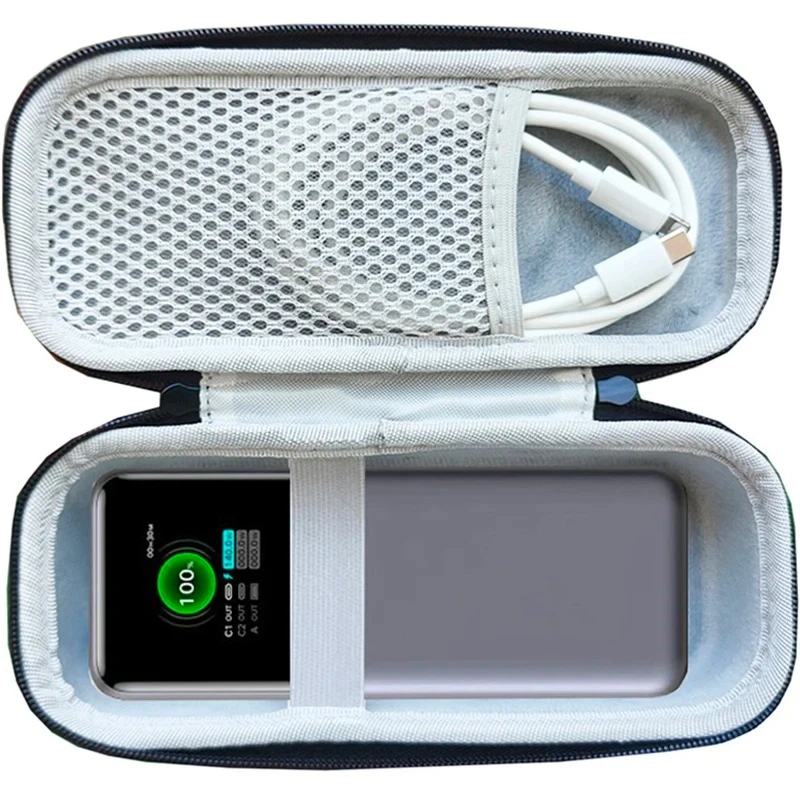 Hard EVA Waterproof Power Bank Storage Bag Carrying Case For Portable Charger 200W 25000mAh Travel Protective Organizer
