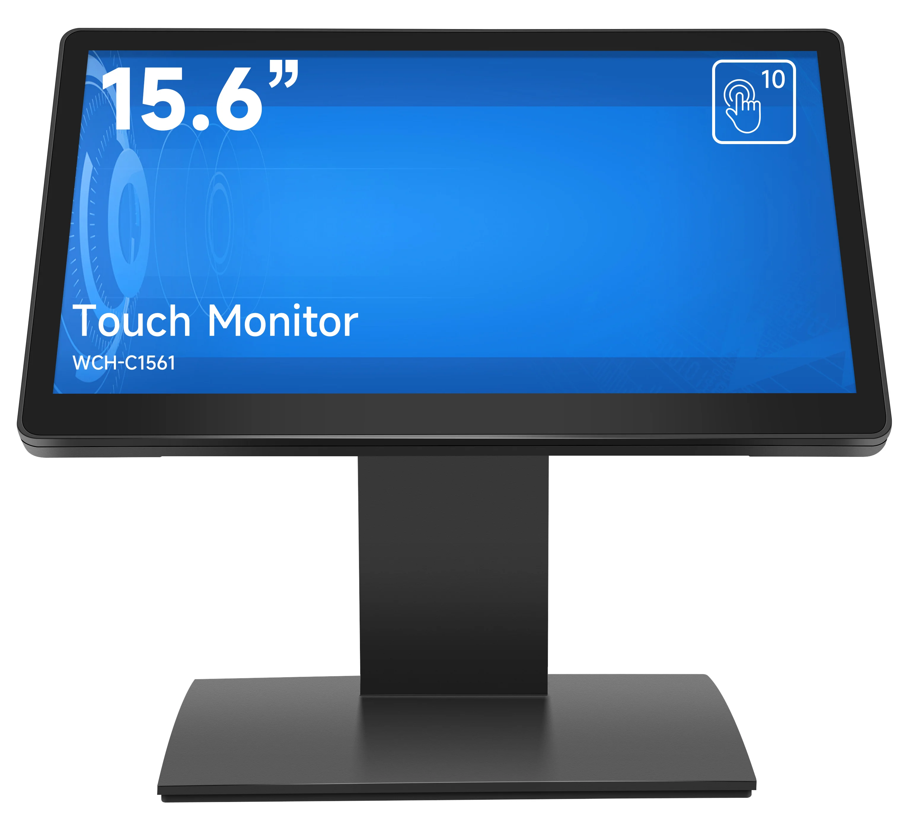 Desktop 15.6 inch IPS Touch Screen 1920*1080P, POS Terminal Display with HDMI VGA USB Ports, Adjustable Cash Register Display