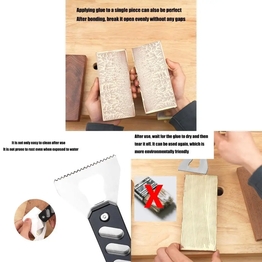 

652F Glues Spreader Tool Precisions Serrated Edges Ergonomic Aluminum Handle