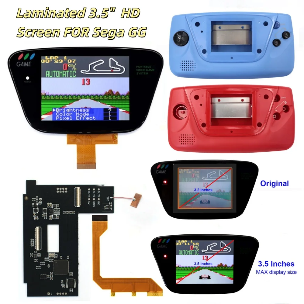 

Rechargeable Ver For Sega GG Laminated IPS LCD Screen Kit 640*480 IPS Screen For SEGA Game Gear Console With New Housing Shell