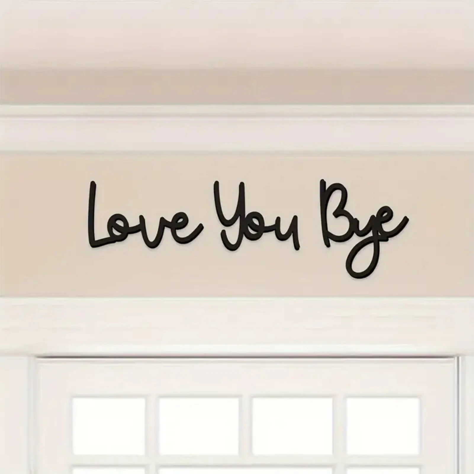 1 Set Love You Bye Wooden Sticker Door Sign Home Porch Bedroom Wall Door Simple Decoration Valentines Day Party Ornaments