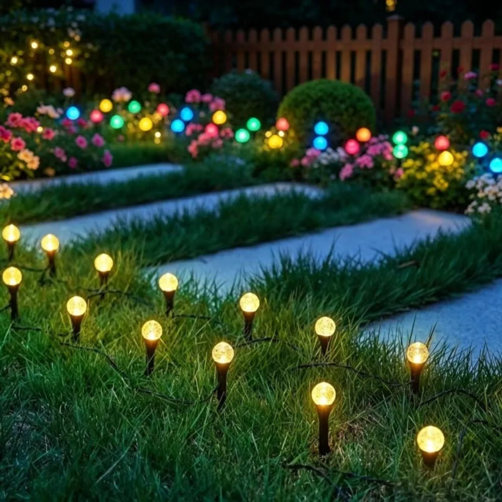 

6.5M 30LED Solar Lawn Lamps Outdoor Waterproof LED String Light Garden Light for Yard Pathway Lawn Christmas Party Holiday