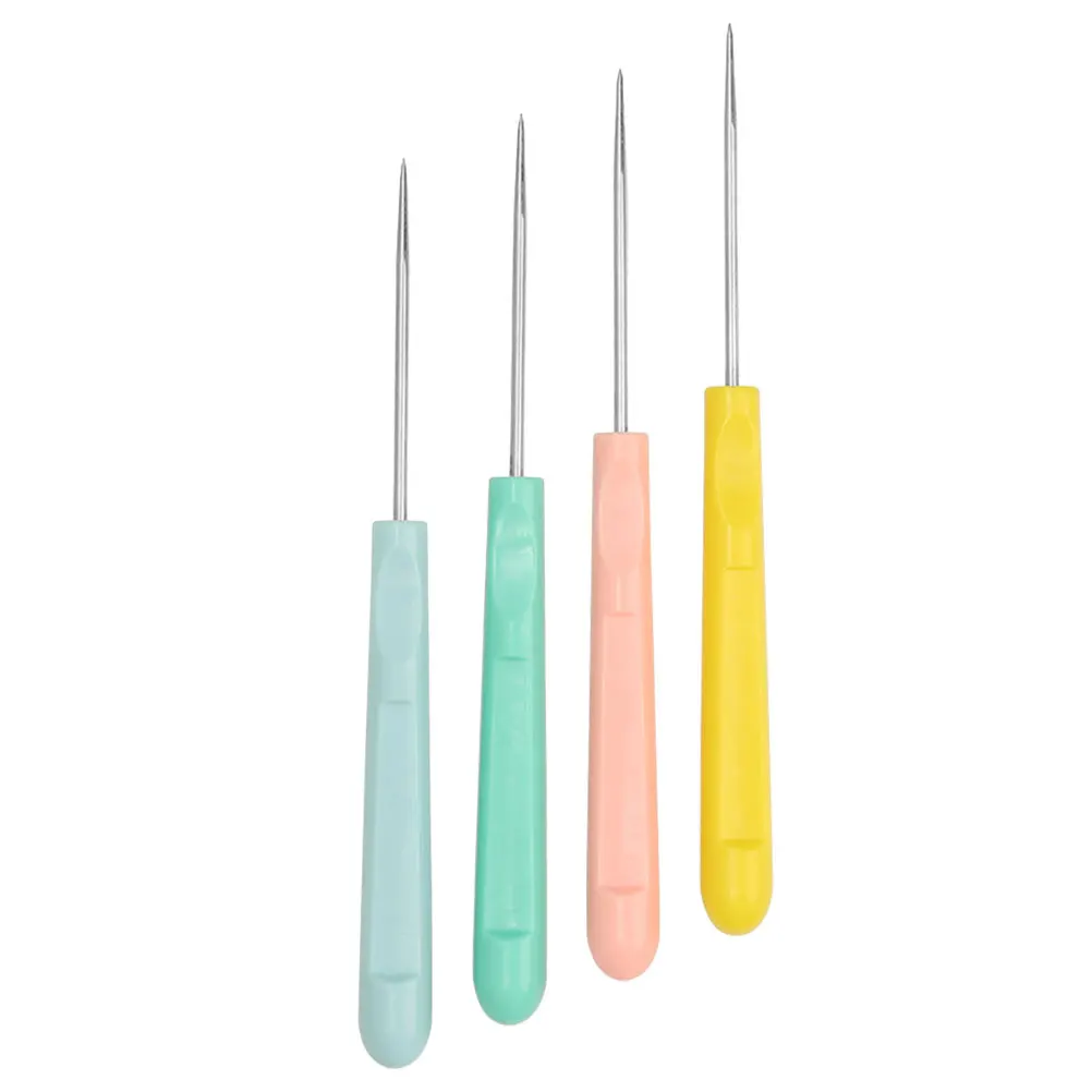 

4pcs Sugar Stirring Needle Scribe Tools 5.2 Inch Pink Yellow Blue Green Steel ABS Cookie Baking Supplies Cake Decorative Items