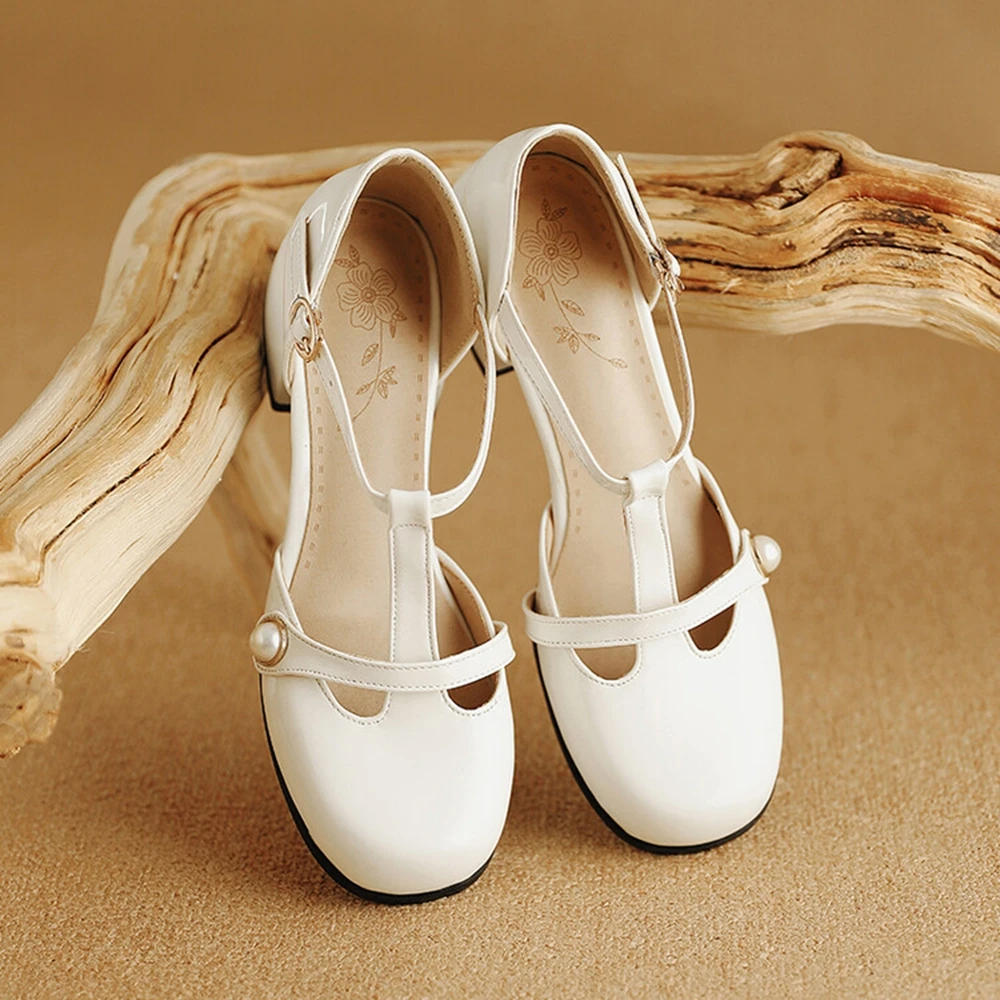 Туфли на толстом высоком каблу – обзор и цена Leather Work Women Shoes