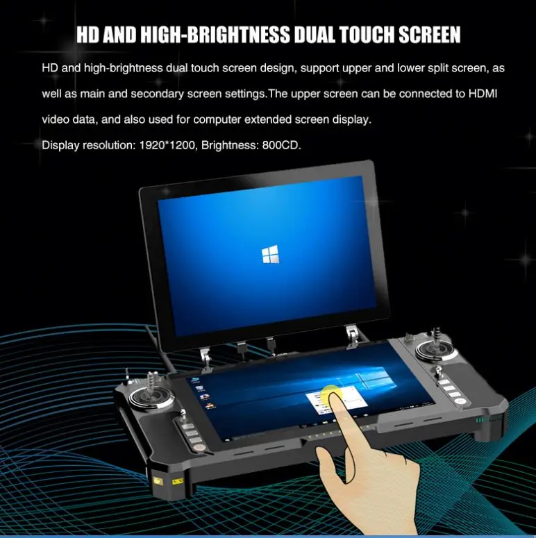 محطة تحكم أرضية 2025 T30S 15KM IP53 Wndows10 مع شاشات مزدوجة GCS لـ DR-ONE #3