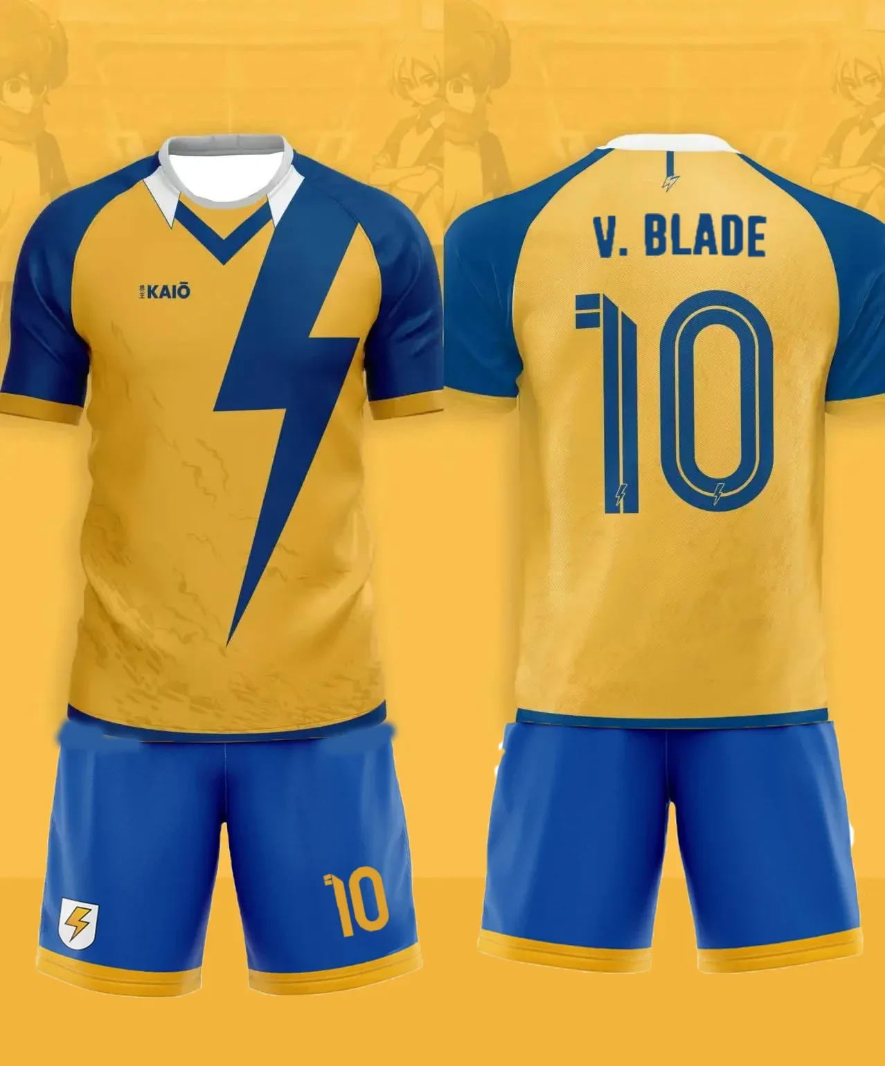 

Anime Inazuma Eleven Kaio Football T-Shirts Shorts Set 3D Blaze Print Jersey Suit Summer Men/Women Y2k Sport Soccer Tees Outfits