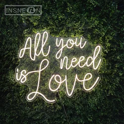 All You Need Is Love Neon Sign Wall Wedding Club Party Neon Light Shop Home Bedroom Cave LED Hanging Birthday Neon Light Wall