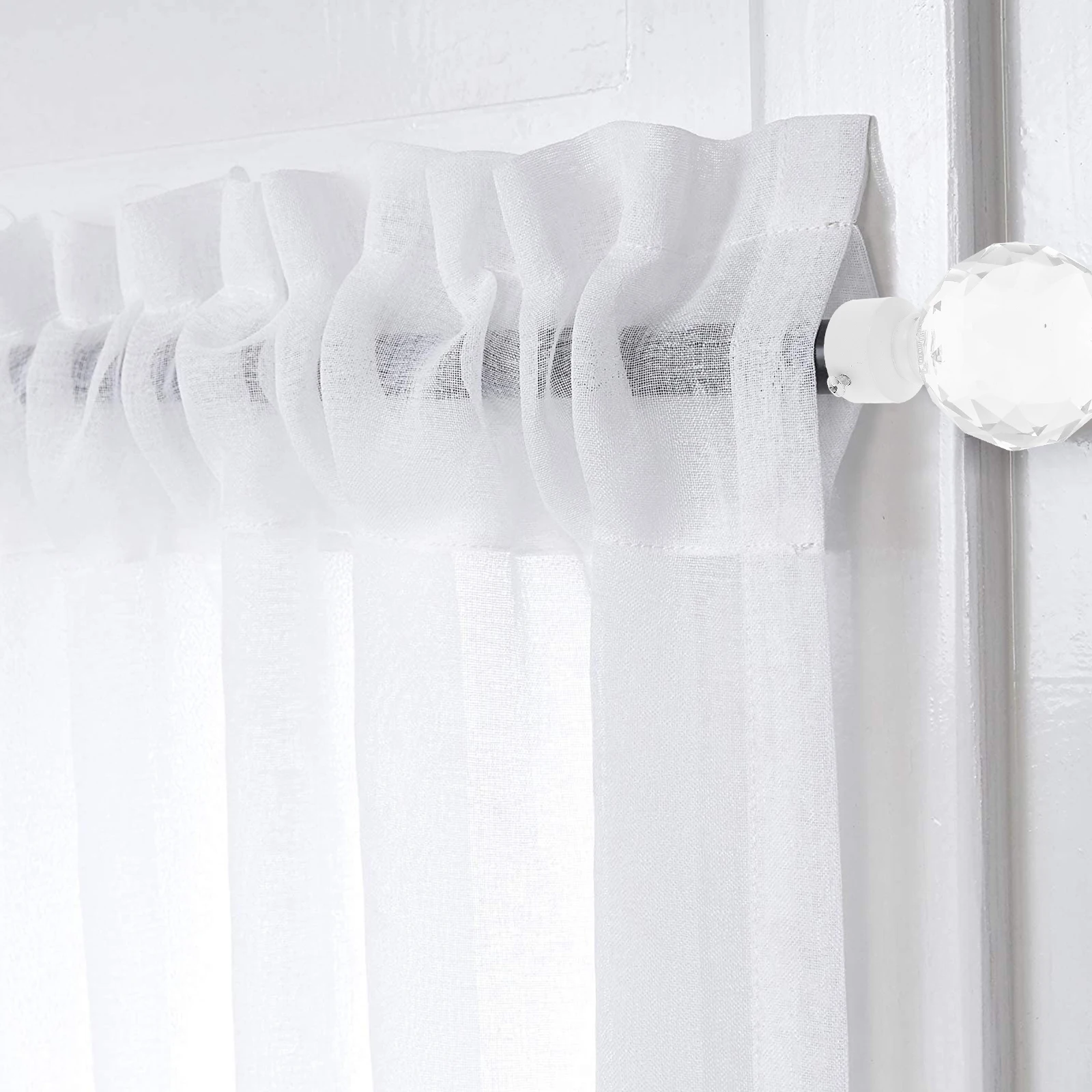 

Curtain Rod Decorative Ends White Crystal Iron Material Home Decoration Elegant Fashionable Living Room Bedroom