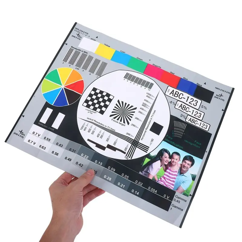 AT82-Color Calibration Color Wheel Chart Resolution Display Testing Card For Cameras Studio Accessories