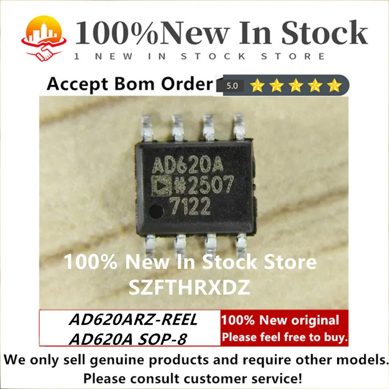 SZFTHRXDZ 100% NEW ORIGINAL AD620ARZ-REEL SOP-8 AD620A SOIC-8 Instrumentation Amplifier