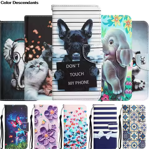 Painted Leather Case For Samsung Galaxy S21 FE A42 A12 A52 A72 A32 A02S A03S A22 M32 Flip Wallet Card Slot Holde Phone Book Cove