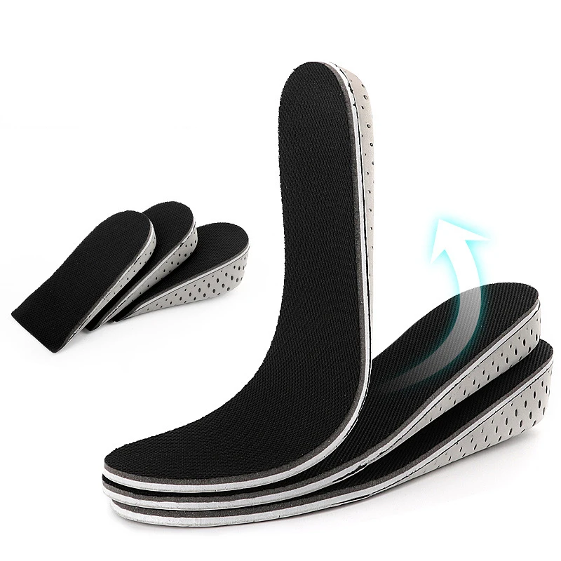 1Pair Height Increase Insole for Feet 2cm 3cm 4cm Variable Height Shoes Insoles Men Women Air Shock Absorbing Shoe Pads