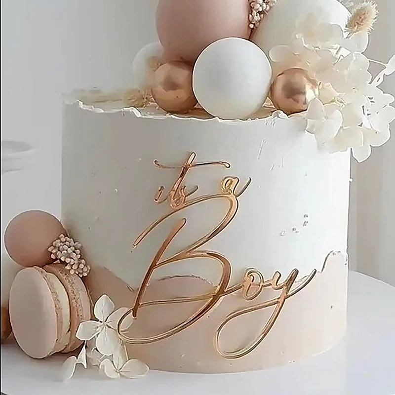 Entzückender Süßer Wochenend-Acryl-Kuchenaufsatz mit „Oh Baby“-Design für Babyparty, Geschlechtsoffenbarungsparty, Deko-Set – Detail 4