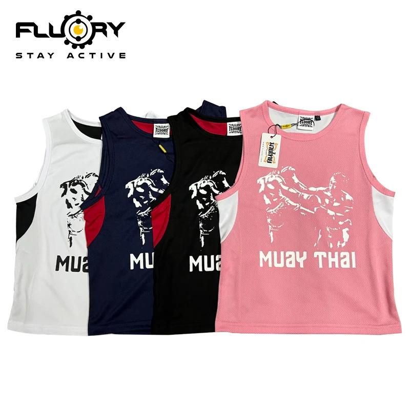 Fluory Child Fitness Boxing Vest Free Combat Muay Thai Clothes Fitness Top Mixed Martial Arts Training Clothes