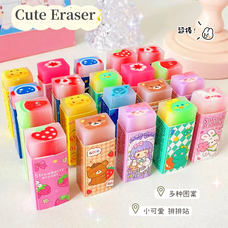 Kawaii Stationery Aesthetic stationery Office supplies school items Gift for kids Eraser cleaner Cute Rabbit Eraser funny Rubber