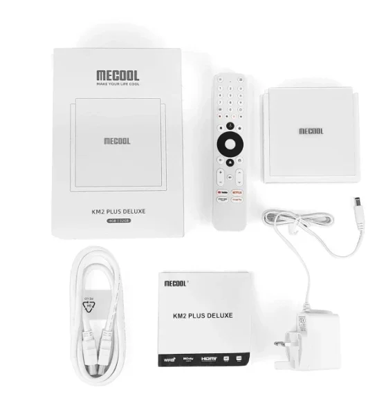 MECOOL KM2 PLUS DELUXE Android 11 Certified TV BOX Google TV Dolby Vision Atmos 4GB DDR4 32GB 1000M LAN WIFI 6 4K Stream TVBOX