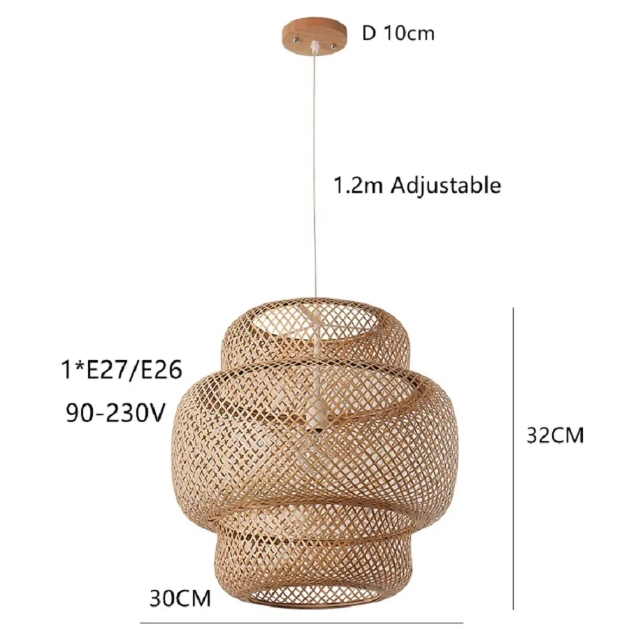 New Design Handmade Rattan Grass South Asia Thailand Japanese Simple Natural Australia Popular Pendant Lamps Lights