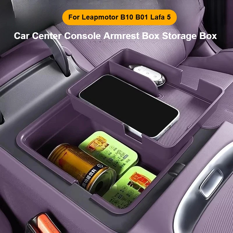 Car Center Console Armrest Box Storage Box Expansion Organizer Original Color Interior Accessories For Leapmotor B10 B01 Lafa 5