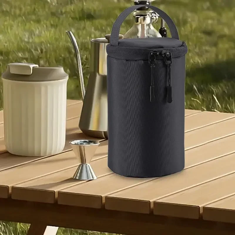 Outdoor Cylindrical Gas Tank Storage Bag Camping Gas Lamp Horse Lamp Portable Anti-collision Storage Bag Edc Gear Multi Tool