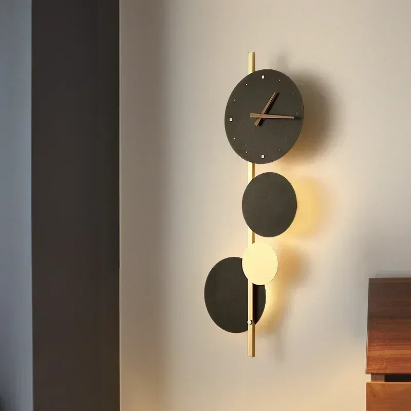 Modern LED Wall Lamp Clock Sconce for Bedroom Bedside Living Dining Room Aisle Porch Corridor Home Decor Lighting Fixture Luster