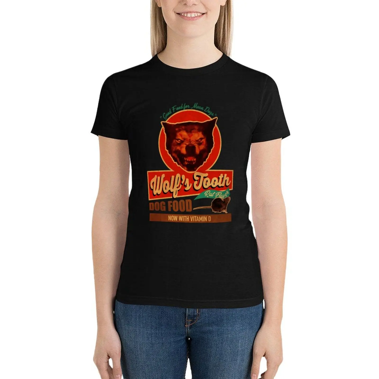 Wolf Tooth Dog Food T-Shirt female shirts graphic tees Short sleeve tee t-shirts for Women cotton
