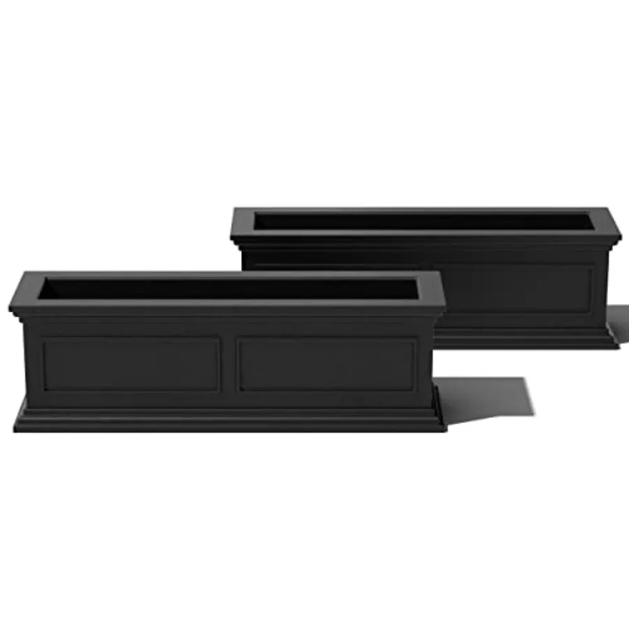 Large Rectangular Outdoor Balcony Windowsill Plastic Planter with Crack-Resistant All-Weather Design for Flowers Herbs Succulen