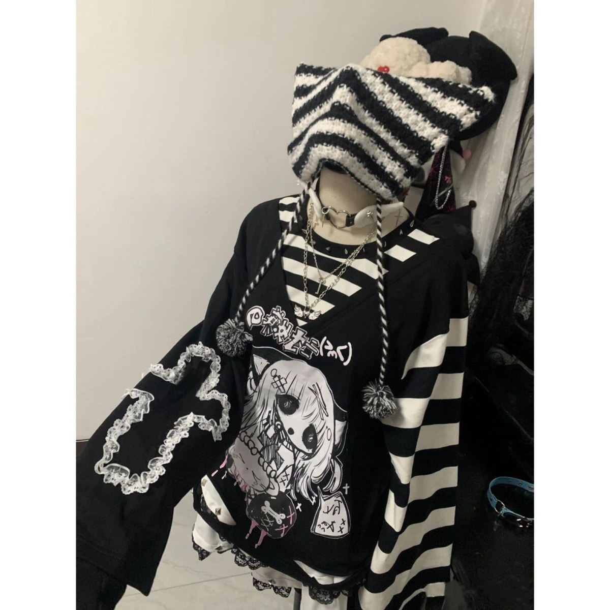 Camisetas de subcultura Y2K, ropa para mujer, camisetas góticas Punk Harajuku, camisetas únicas, moda japonesa Kawaii de manga larga