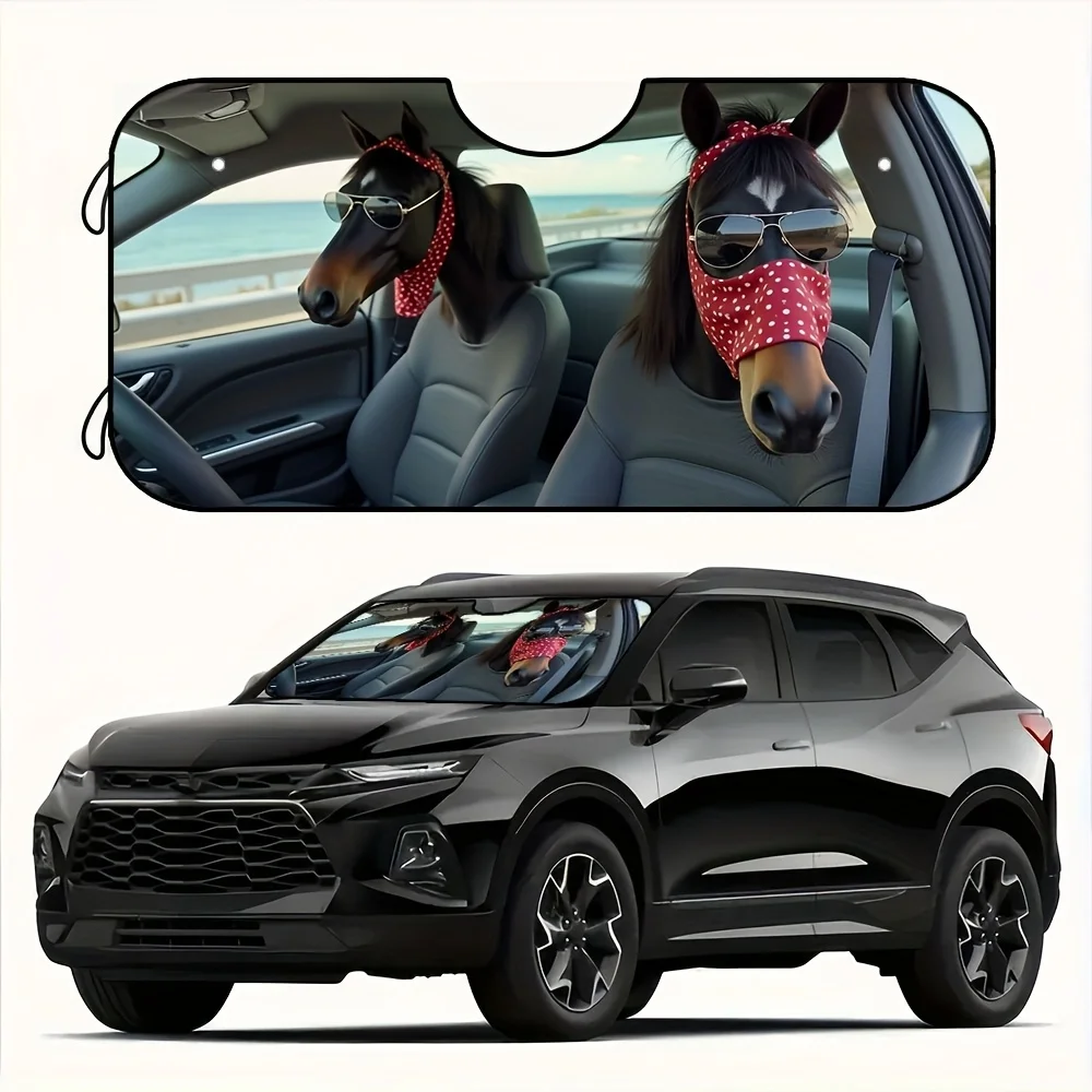 

1 шт., козырек от солнца для автомобиля с изображением лошади, семейный авто переднее окно, лобовое стекло, автомобильный узор с животным, солнцезащитный козырек для автомобиля, счетчик солнечного света, автомобильный