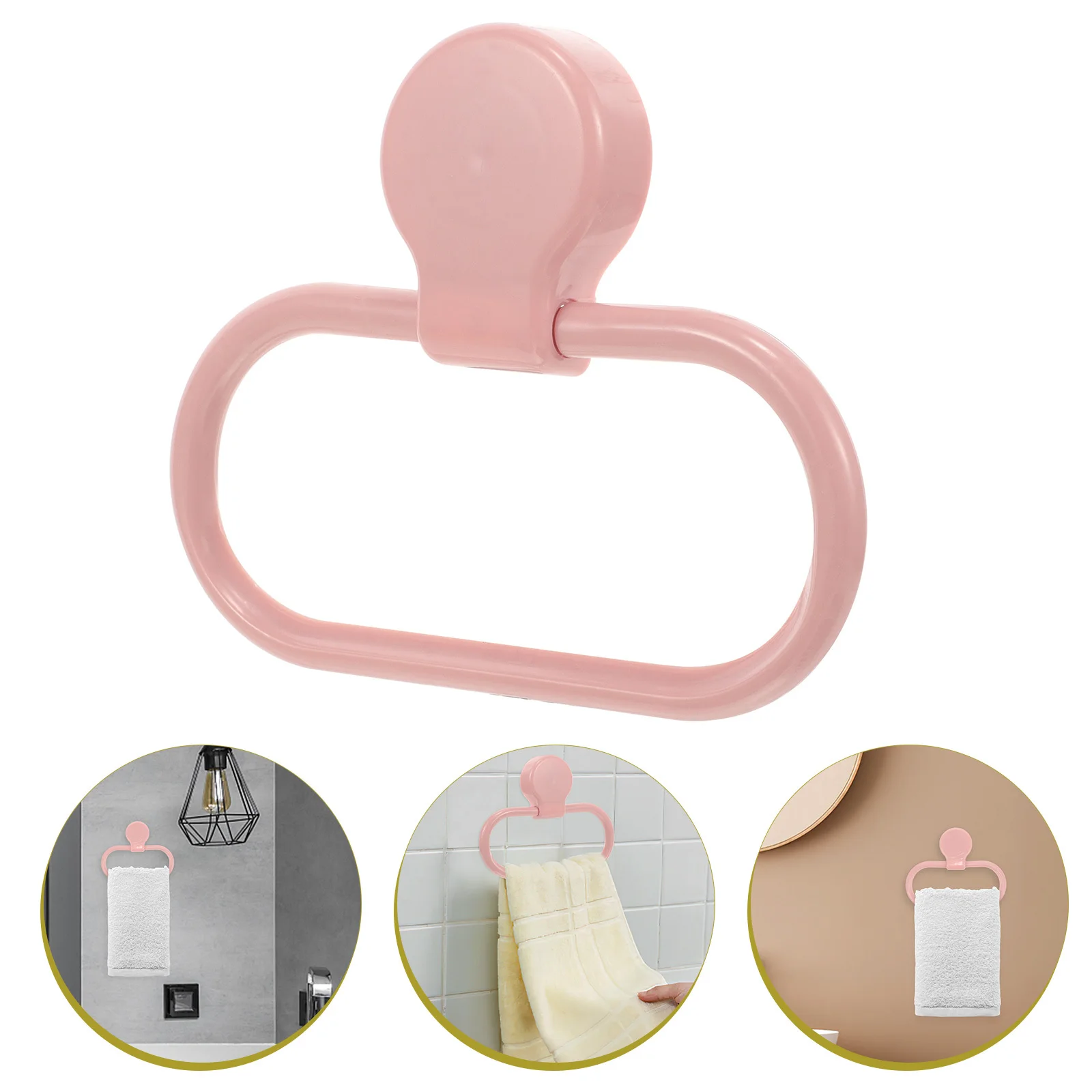 حامل الحمام للحفر للحمام المطبخ يستخدم لا يوجد رف الحفر Abs حلقات المناشف ذاتية اللصق رف المناشف #1