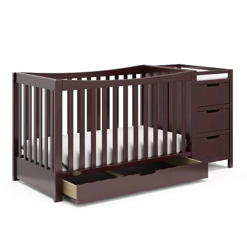 Graco Remi 4-In-1 Convertible Crib & Changer With Drawer, Includes Changing Pad, Converts To Toddler Bed, Full-Size Bed