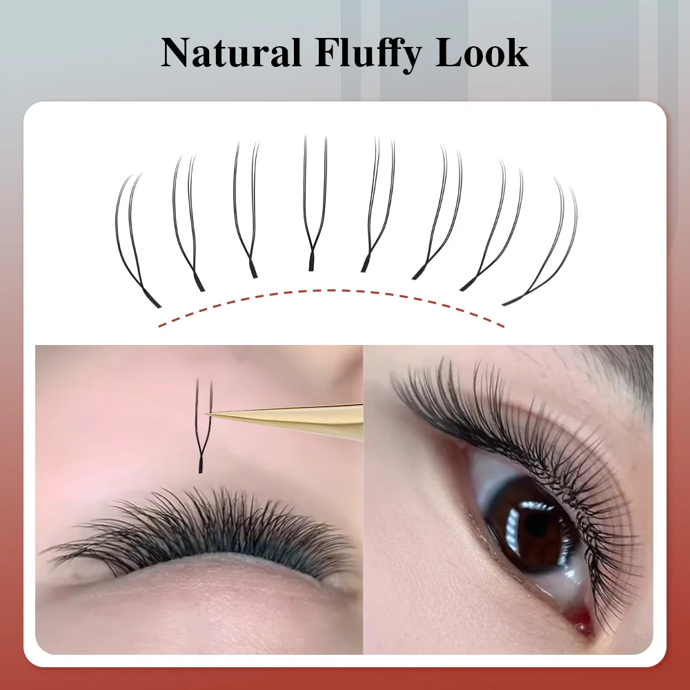 NAGARAKU U-förmige Wimpern Wimpernverlängerungen 2D 3D UU YY Wimpern in U-Form Natürliche Weiche Vorgefertigte Fächerwimpern – Detail 4