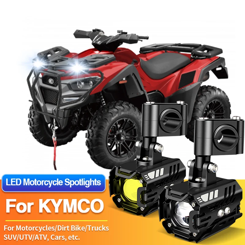 

1/2PCS LED Motorcycles Headlight Dual Color Spotlight Truck Car SUV ATV for KYMCO MXU 270i Euro/MXU 300R 700i Euro/Mongoose 70S