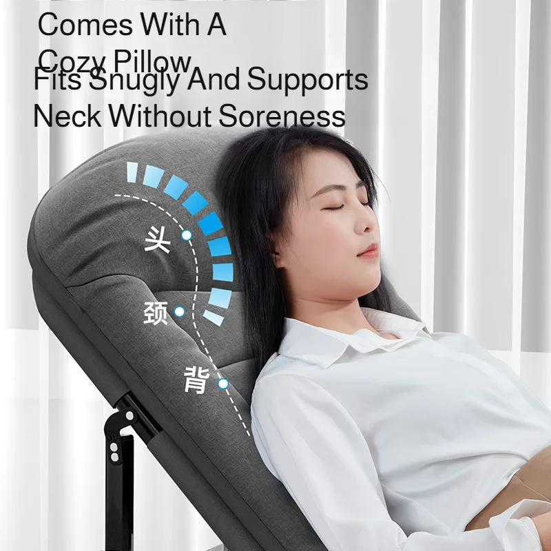 سرير محمول قابل للطي لاستراحة الغداء، متعدد الوظائف، كرسي ترفيهي قابل للتعديل، سرير مفرد، سرير منزلي صغير