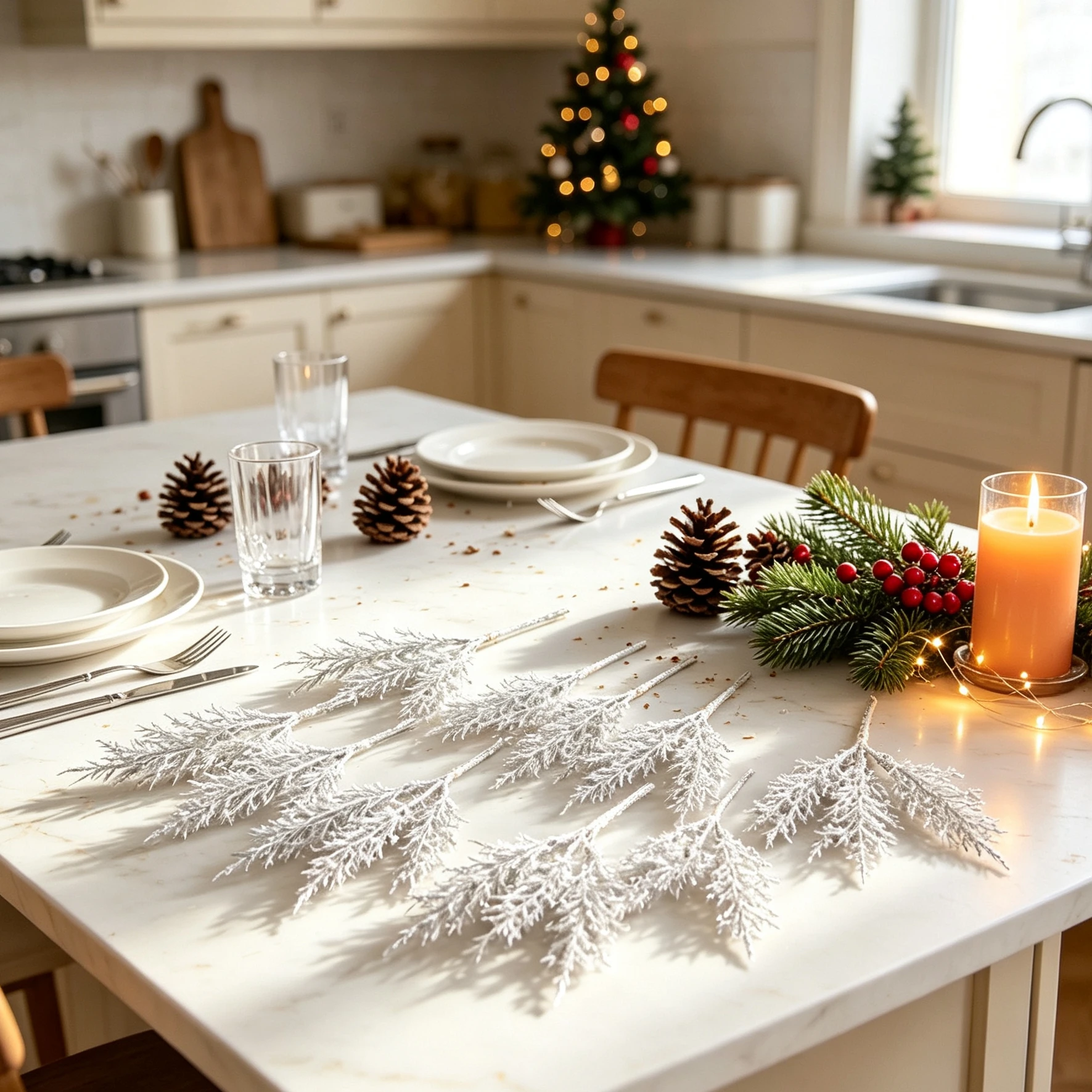 3/6pcs Artificial Plant Golden - Christmas Wreath Fake recension och pris